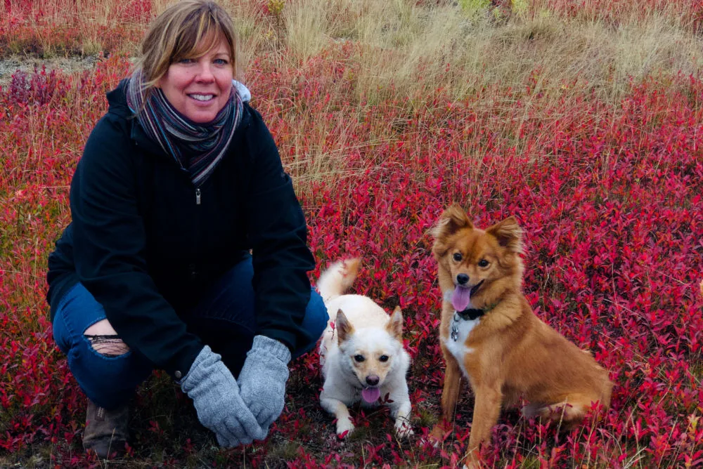 Laurie with her dogs
